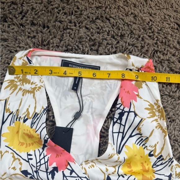 BCBG Max Azaria flounced racer back blouson mini dress - Picture 9 of 12